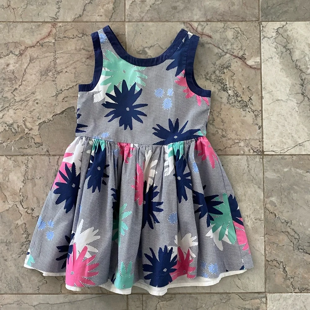 Gymboree Floral Kids Dress - Blue, Pink, White Size 5 Great Condition